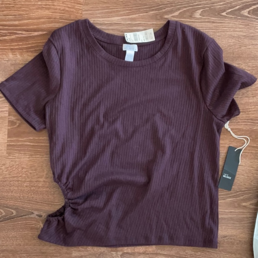 Dark purple cutout tshirt